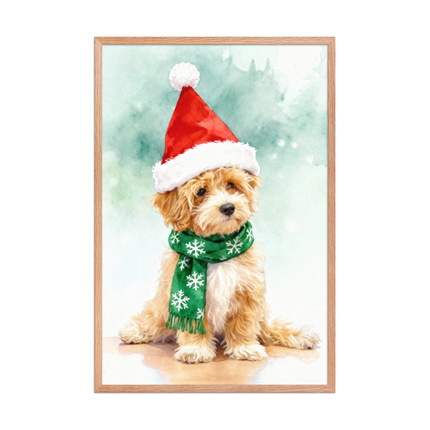 Christmas Pet Portrait – Watercolor Style