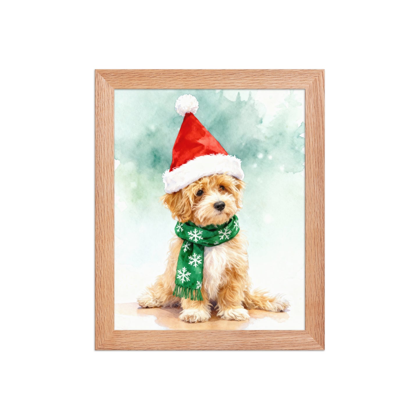 Christmas Pet Portrait – Watercolor Style