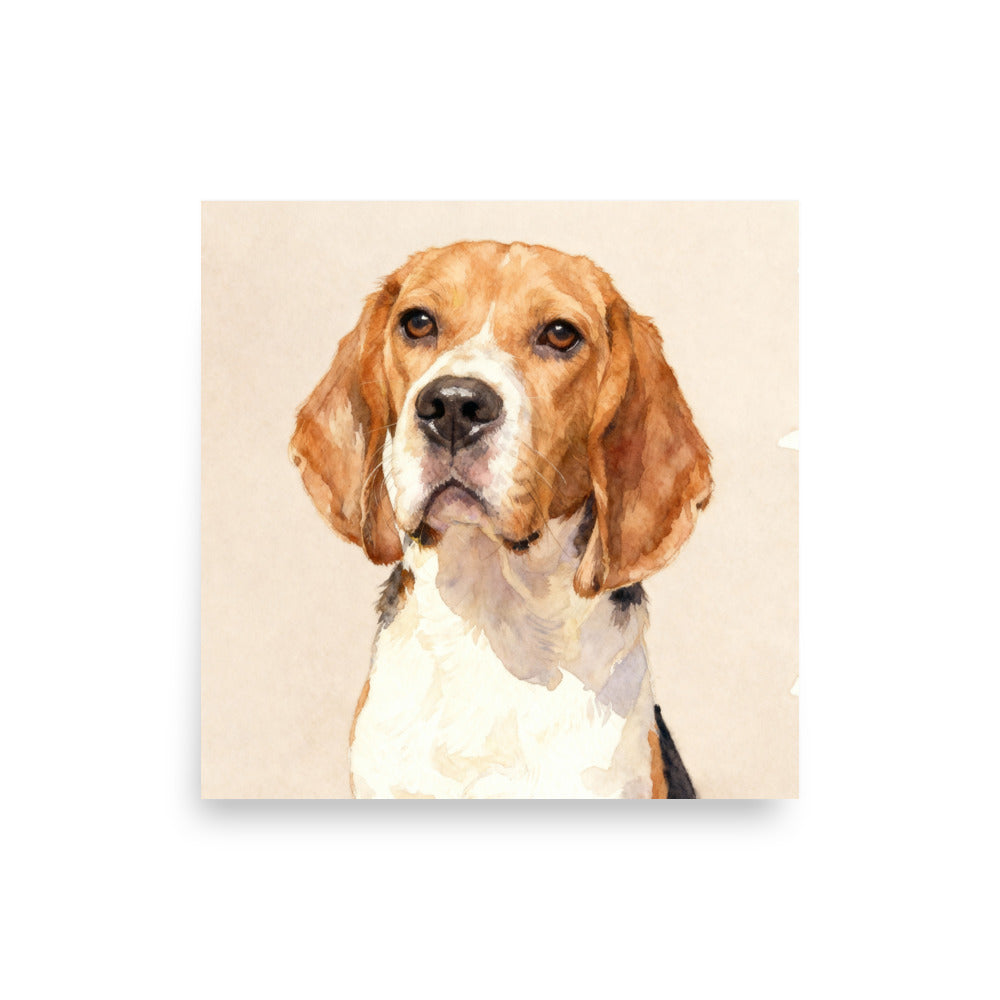 Custom Modern Pet Portrait – Watercolor Style, Solid Background