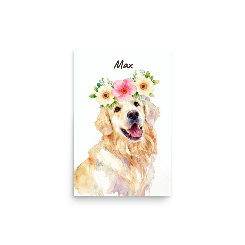 Pet Portrait with Flower Crown