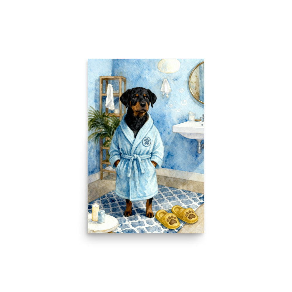 Bathroom Pet Portrait – Pet in Bathrobe