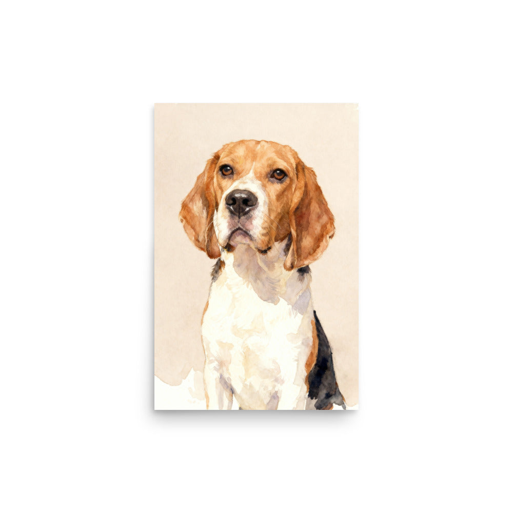 Custom Modern Pet Portrait – Watercolor Style, Solid Background