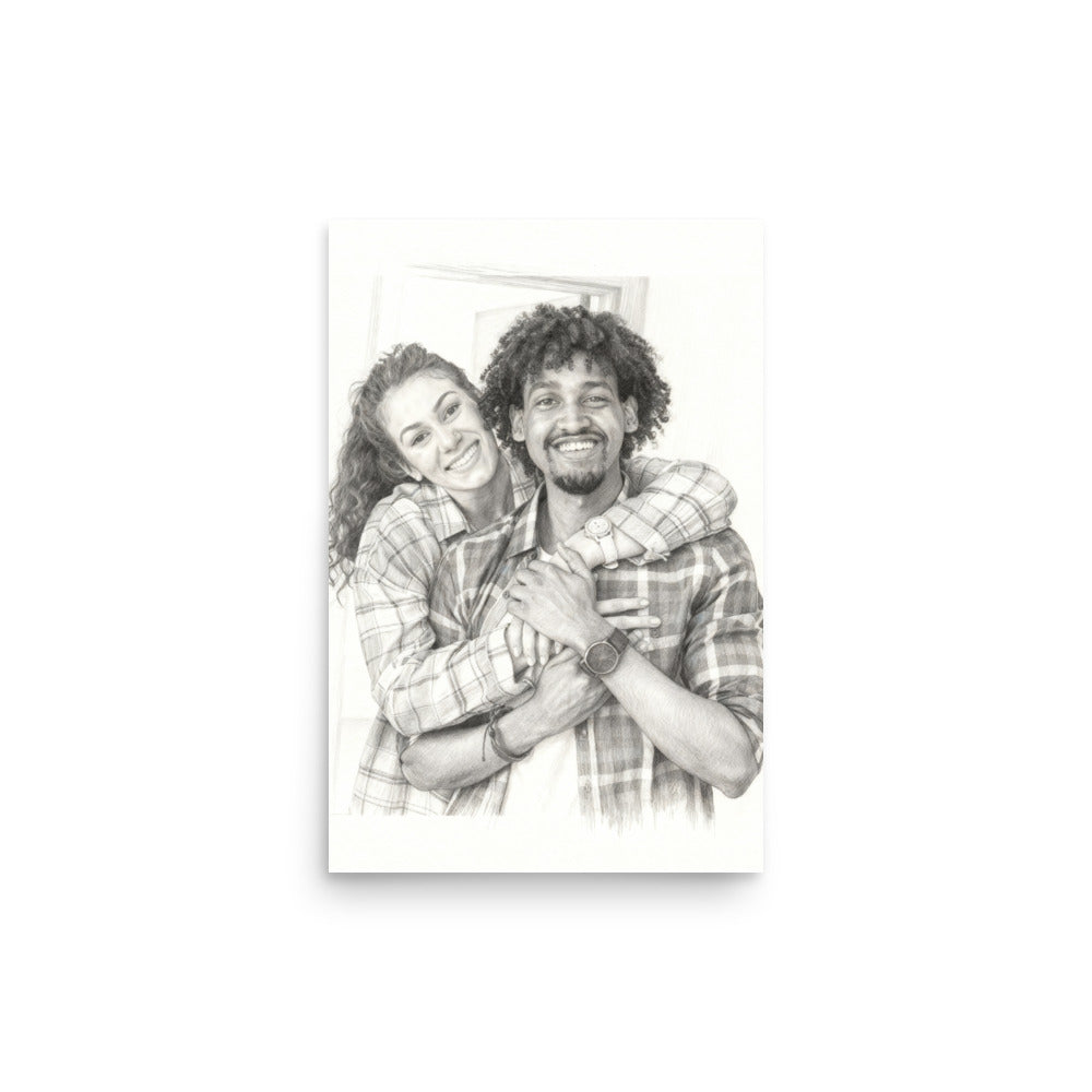 Custom Pencil Couple Portrait