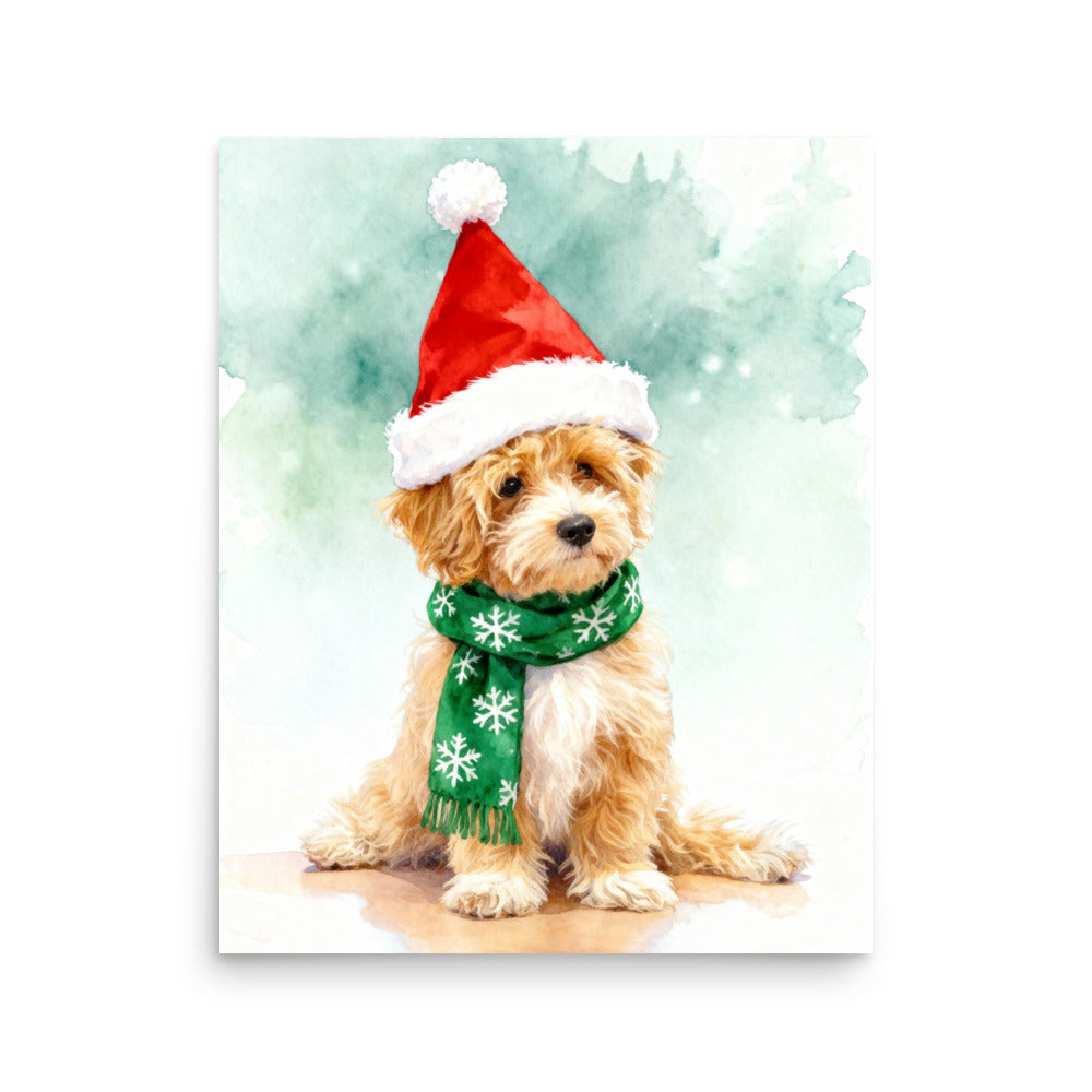 Christmas Pet Portrait – Watercolor Style