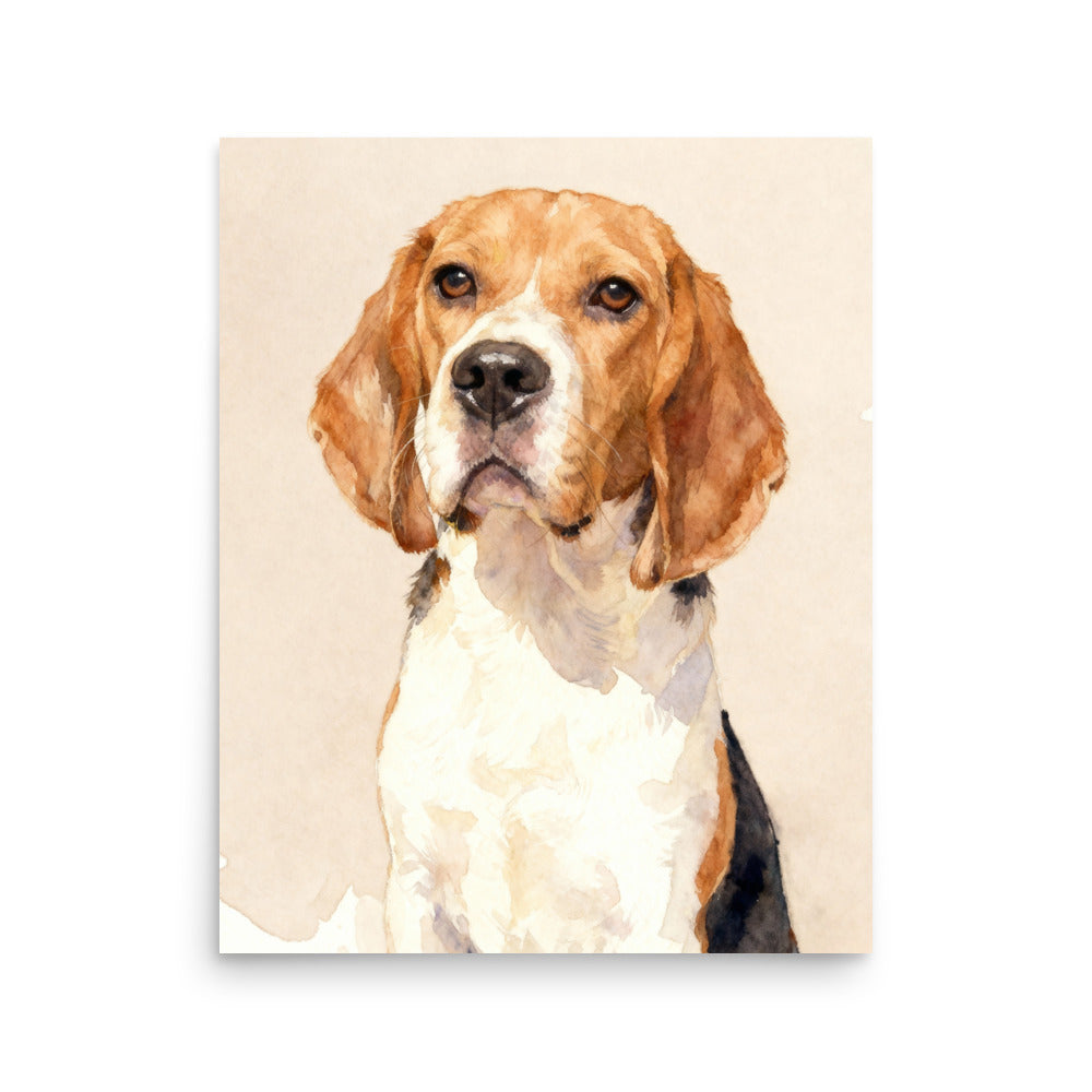 Custom Modern Pet Portrait – Watercolor Style, Solid Background