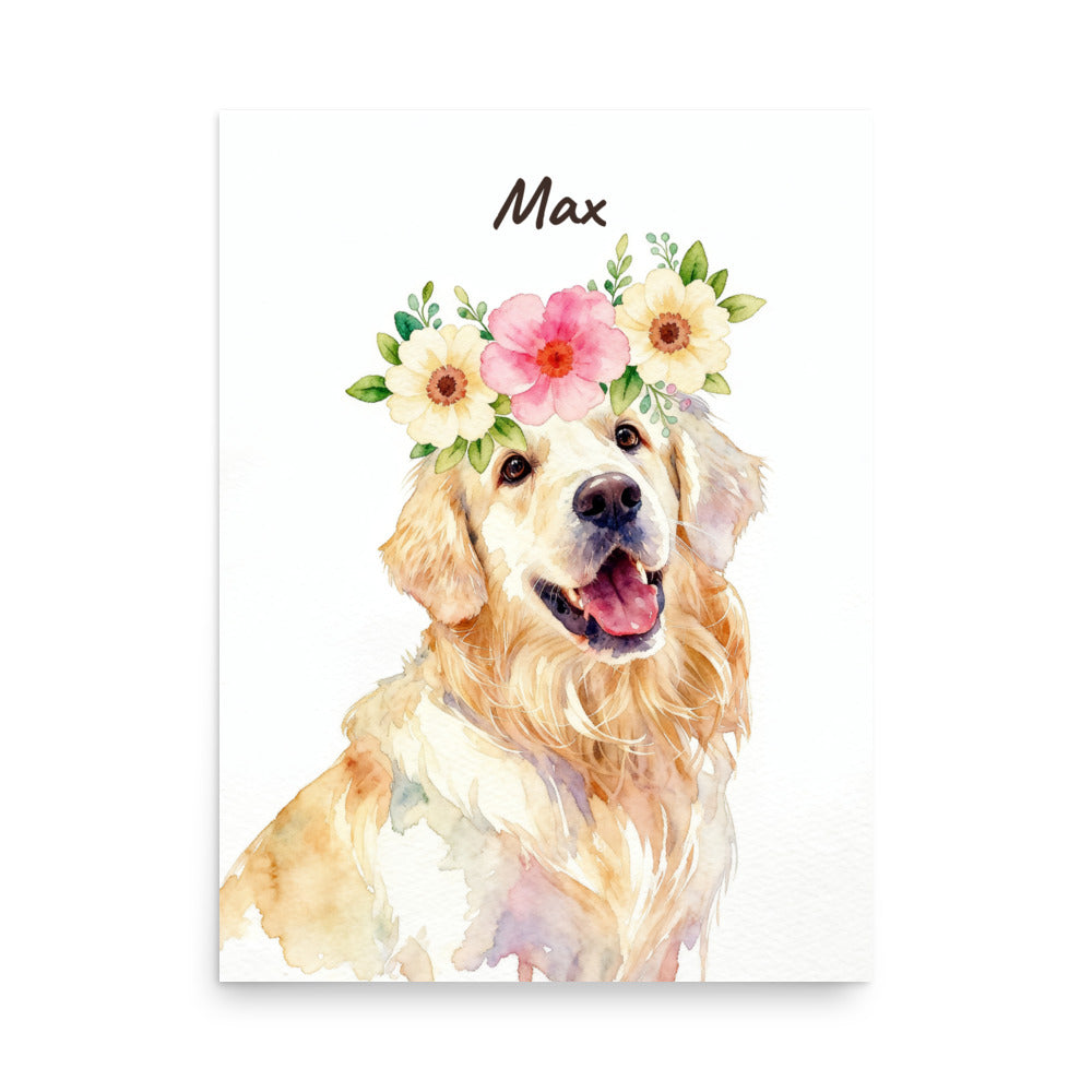 Pet Portrait with Flower Crown