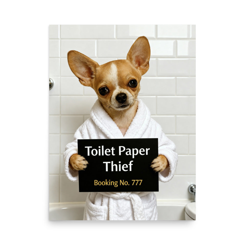 Bathroom Pet Portrait - Guilty Paws