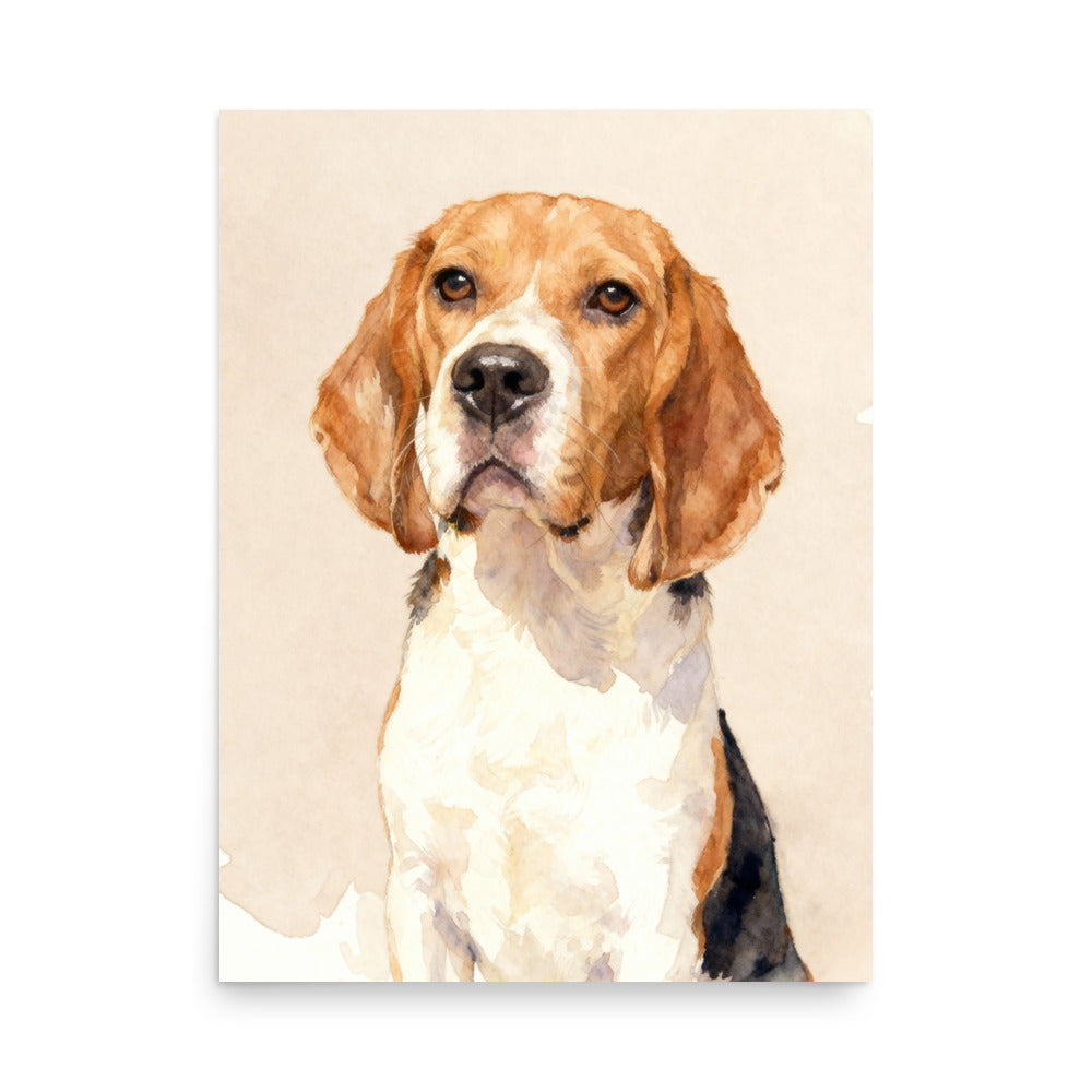 Custom Modern Pet Portrait – Watercolor Style, Solid Background