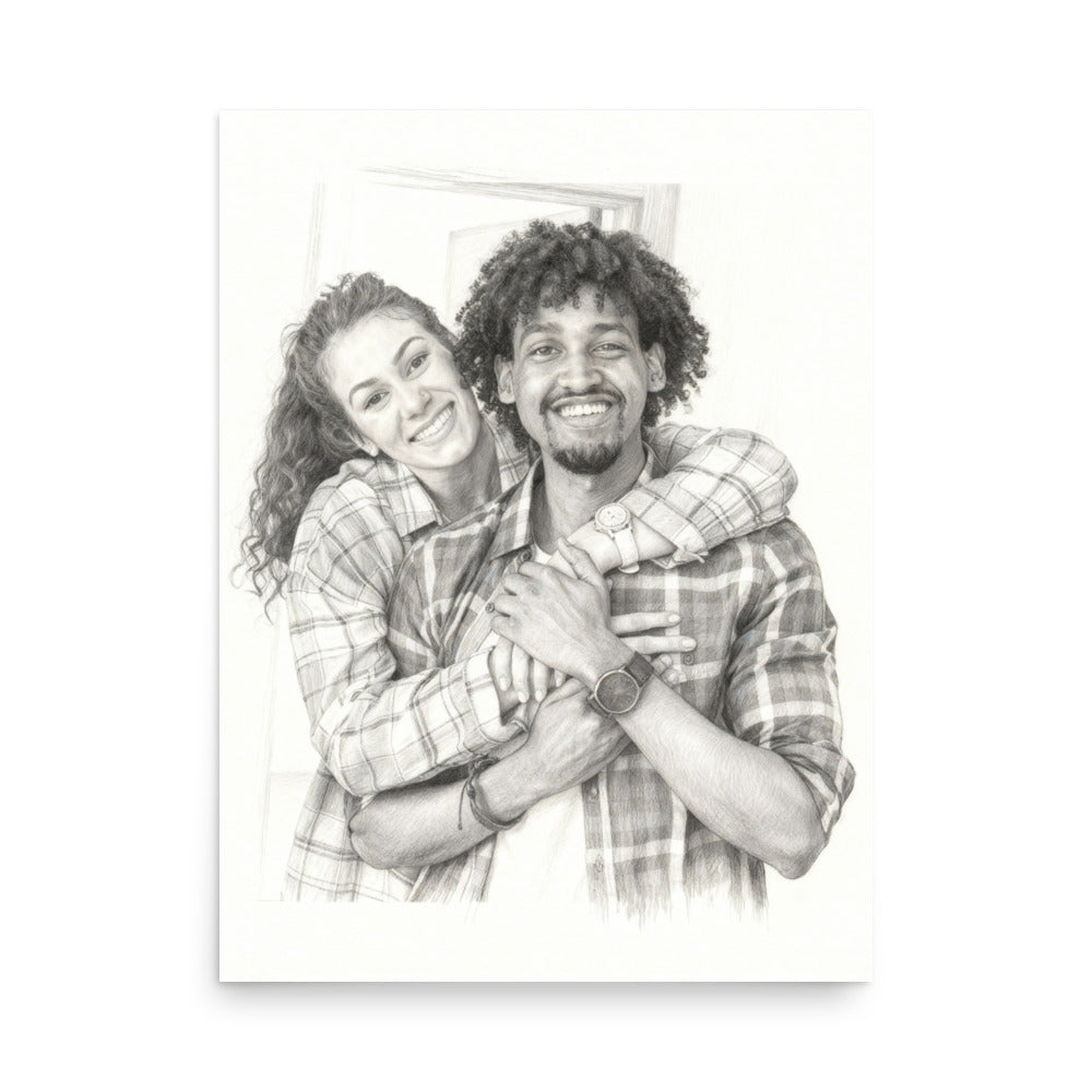 Custom Pencil Couple Portrait