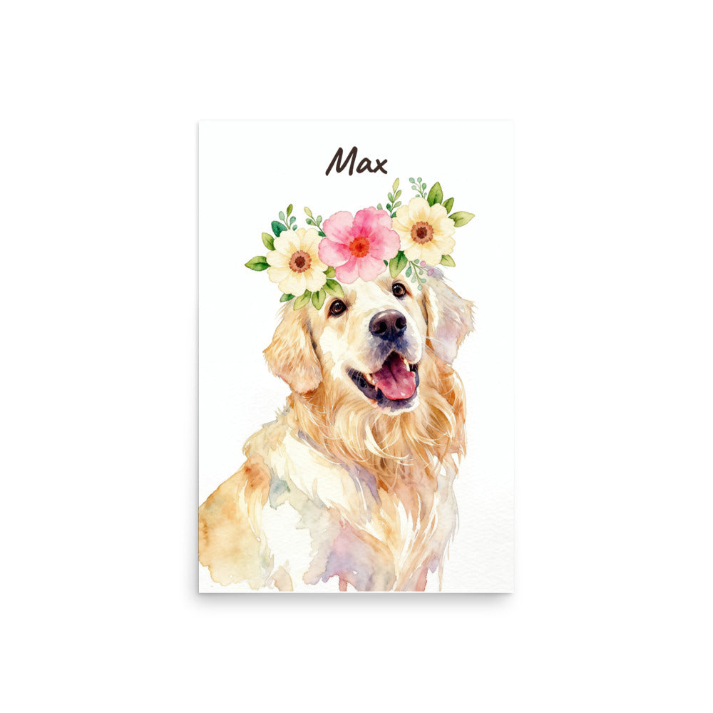 Pet Portrait with Flower Crown