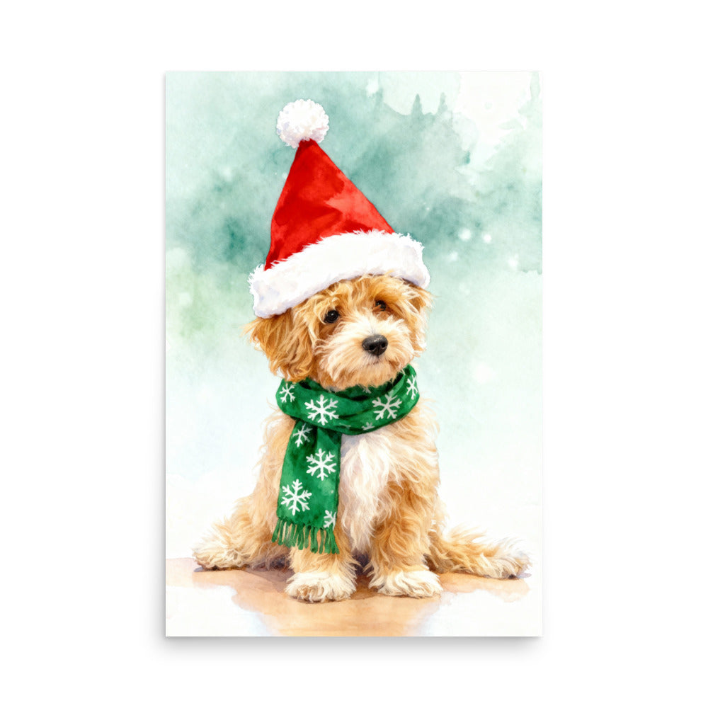 Christmas Pet Portrait – Watercolor Style