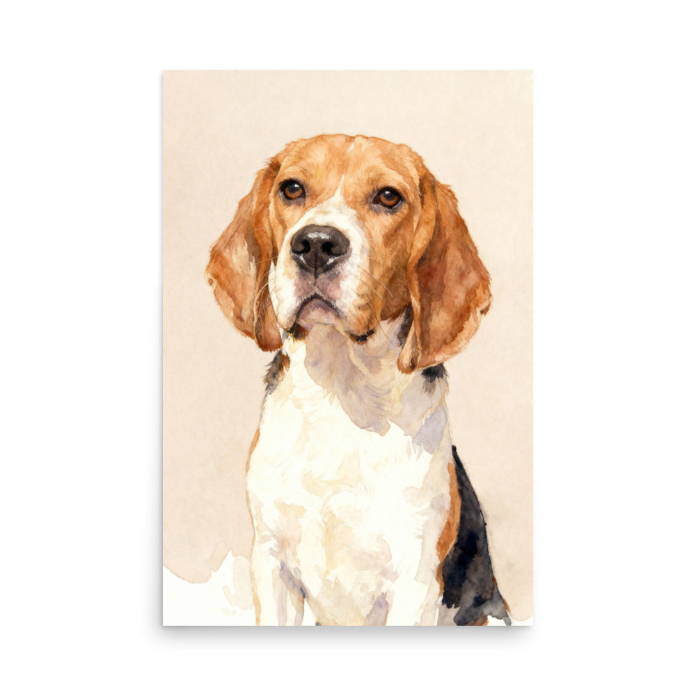 Custom Modern Pet Portrait – Watercolor Style, Solid Background