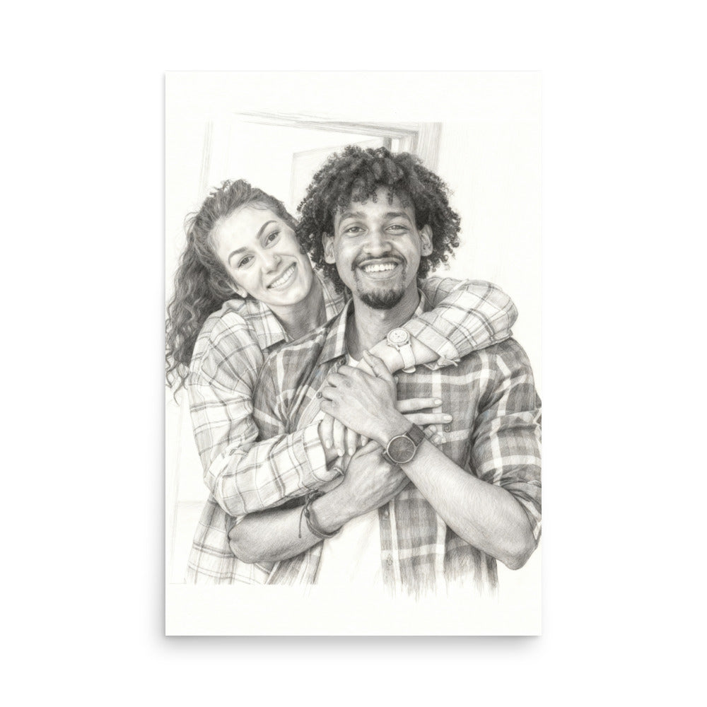 Custom Pencil Couple Portrait