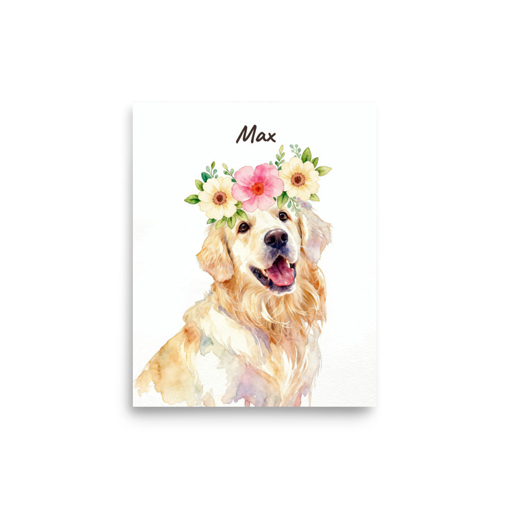 Pet Portrait with Flower Crown
