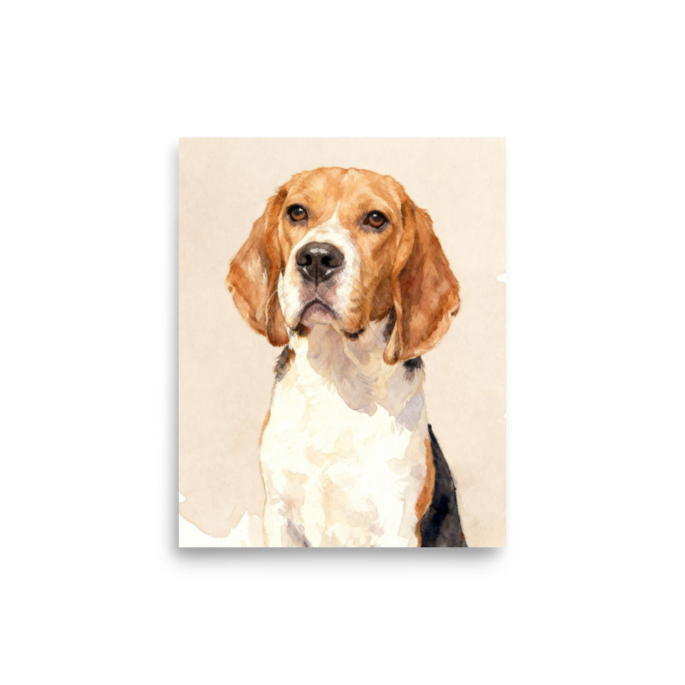 Custom Modern Pet Portrait – Watercolor Style, Solid Background