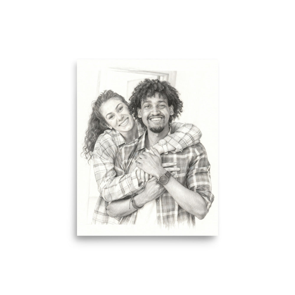 Custom Pencil Couple Portrait