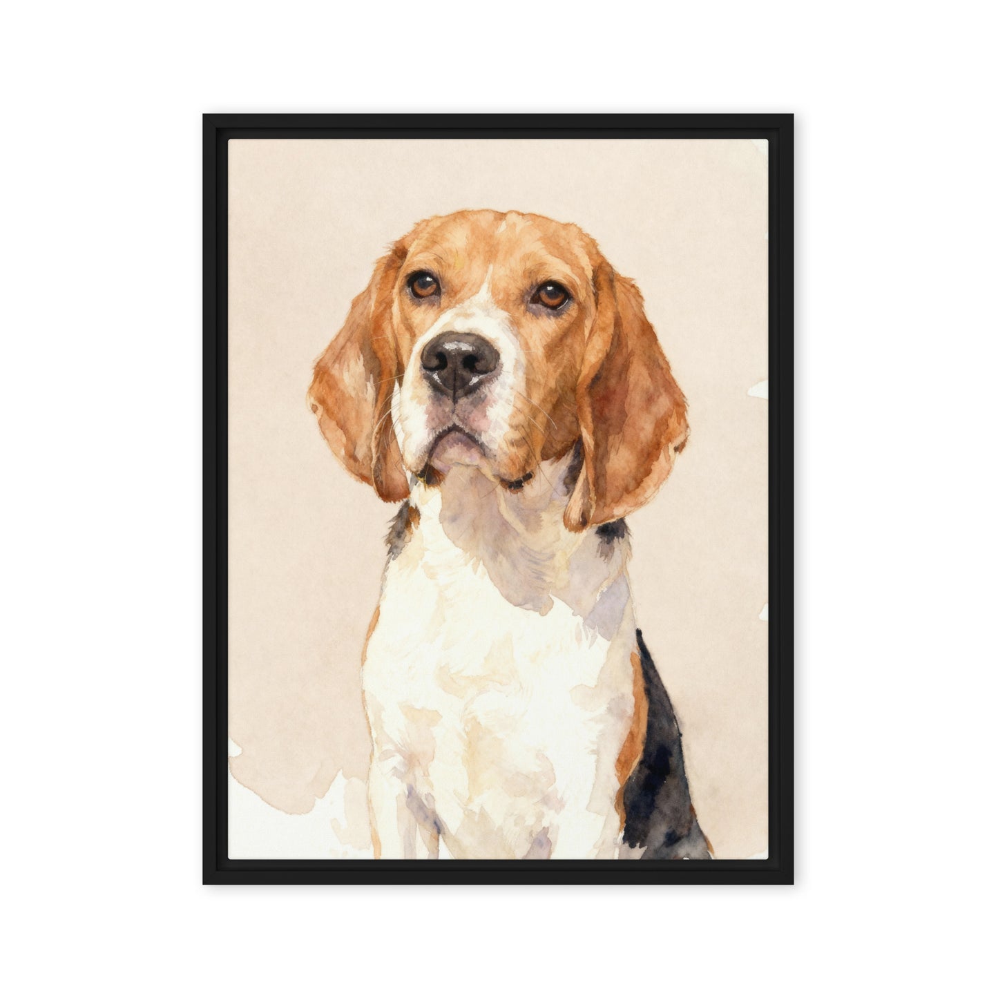 Custom Modern Pet Portrait – Watercolor Style, Solid Background
