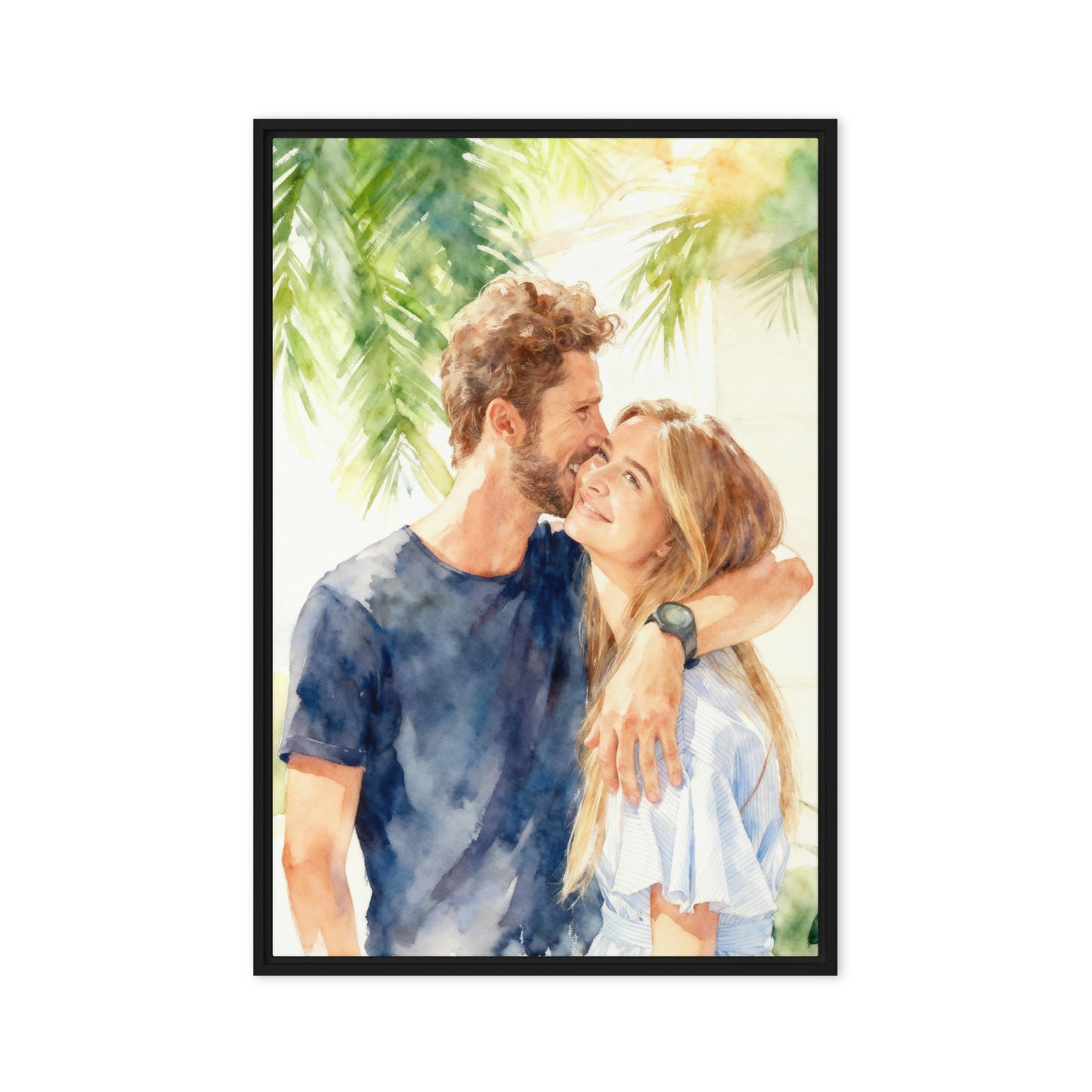 Custom Watercolor Couple Portrait