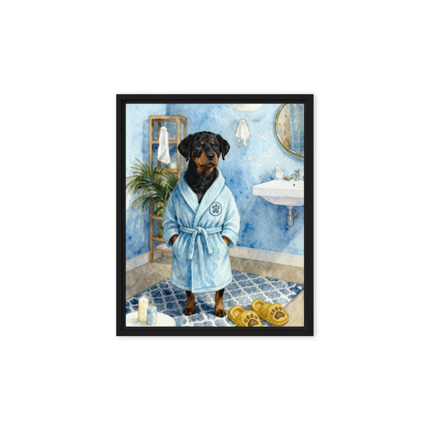 Bathroom Pet Portrait – Pet in Bathrobe