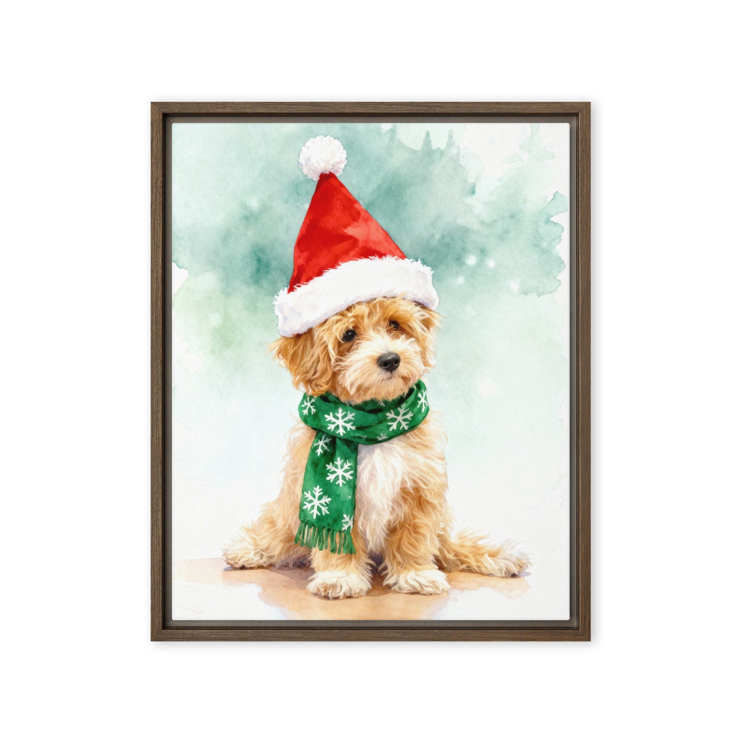 Christmas Pet Portrait – Watercolor Style