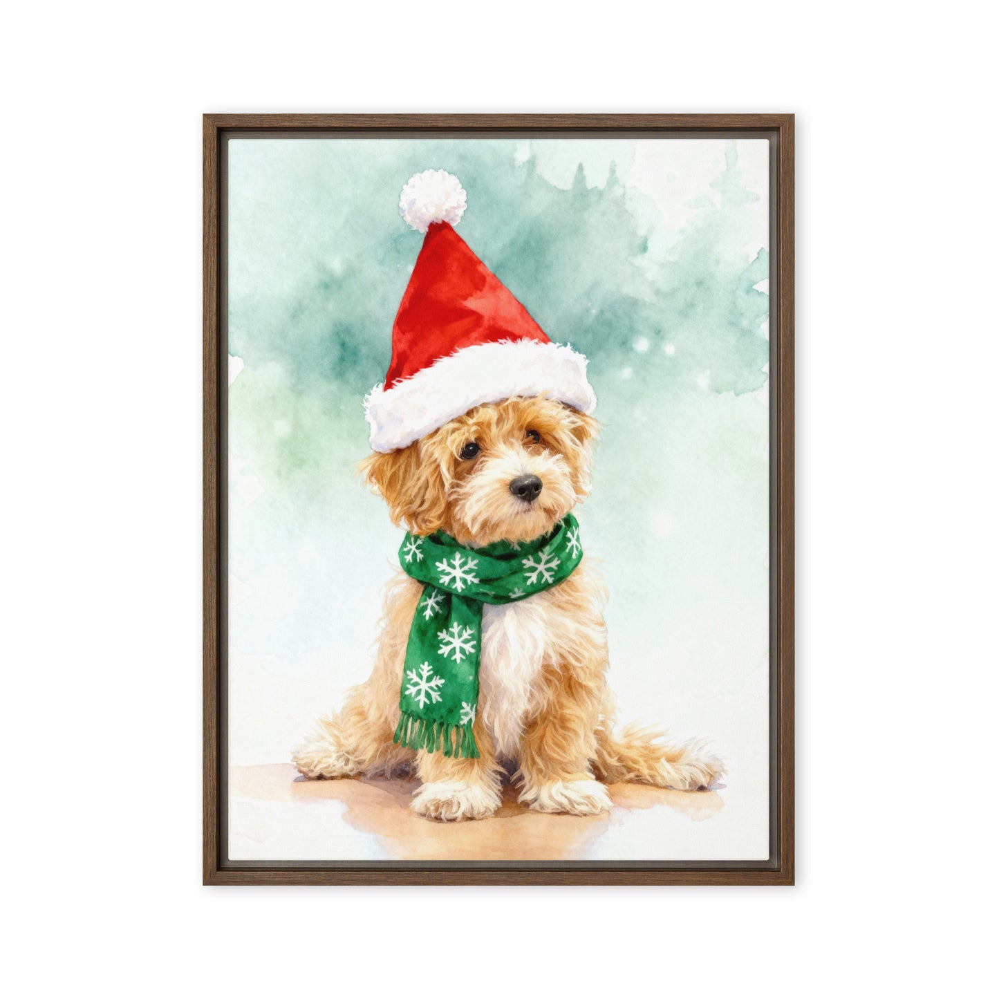 Christmas Pet Portrait – Watercolor Style