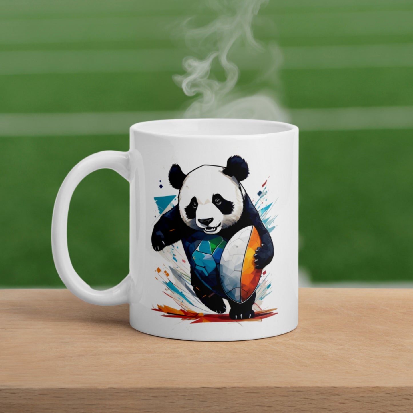 The Panda Striker White glossy mug