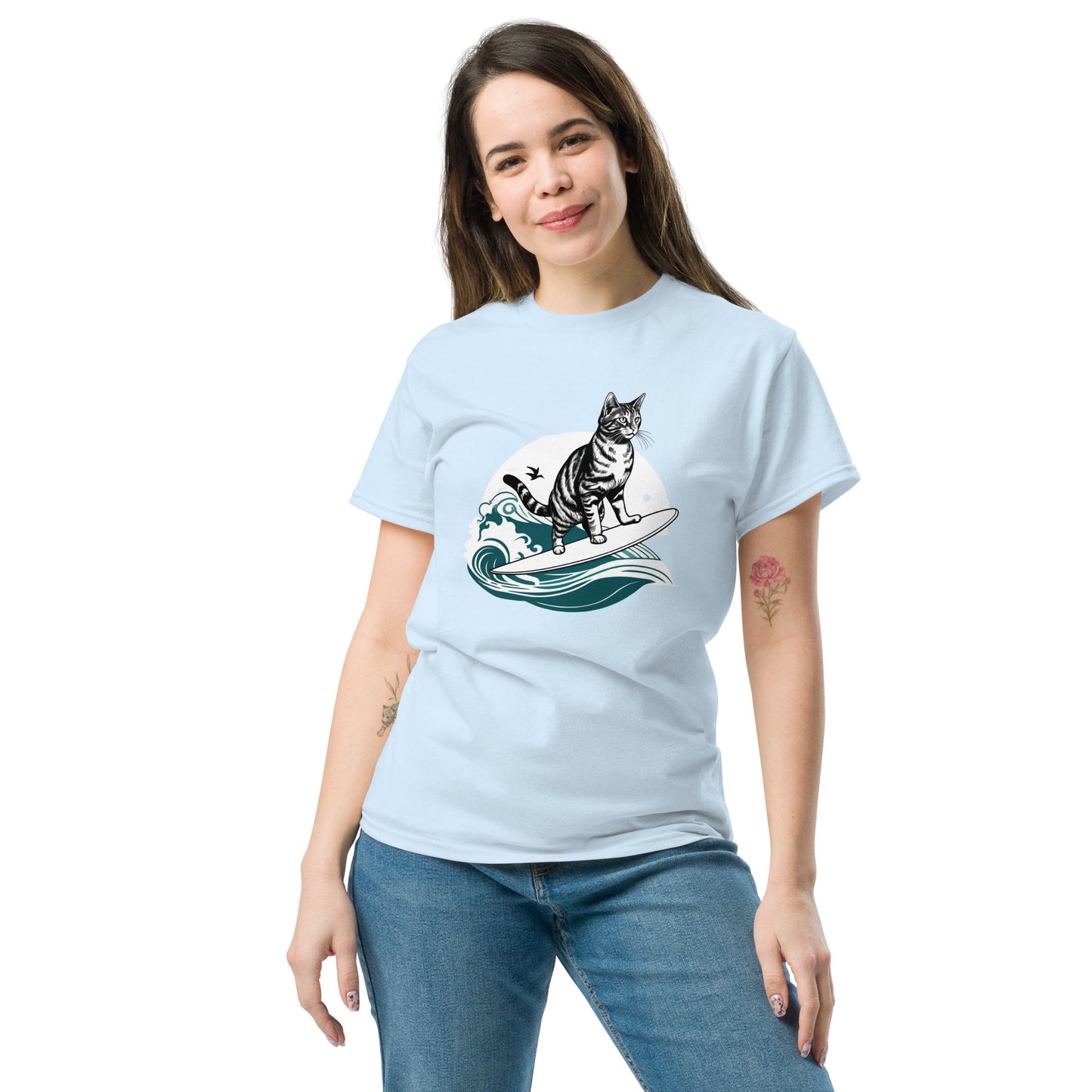 Cool Cat Series: Surfing Cat Unisex T-shirt