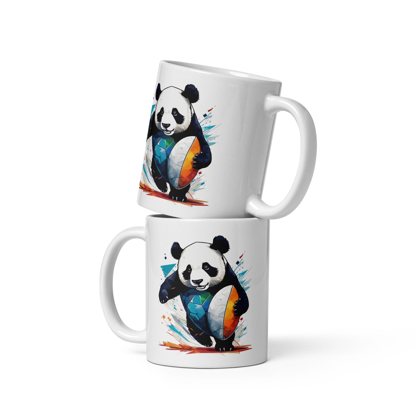 The Panda Striker White glossy mug