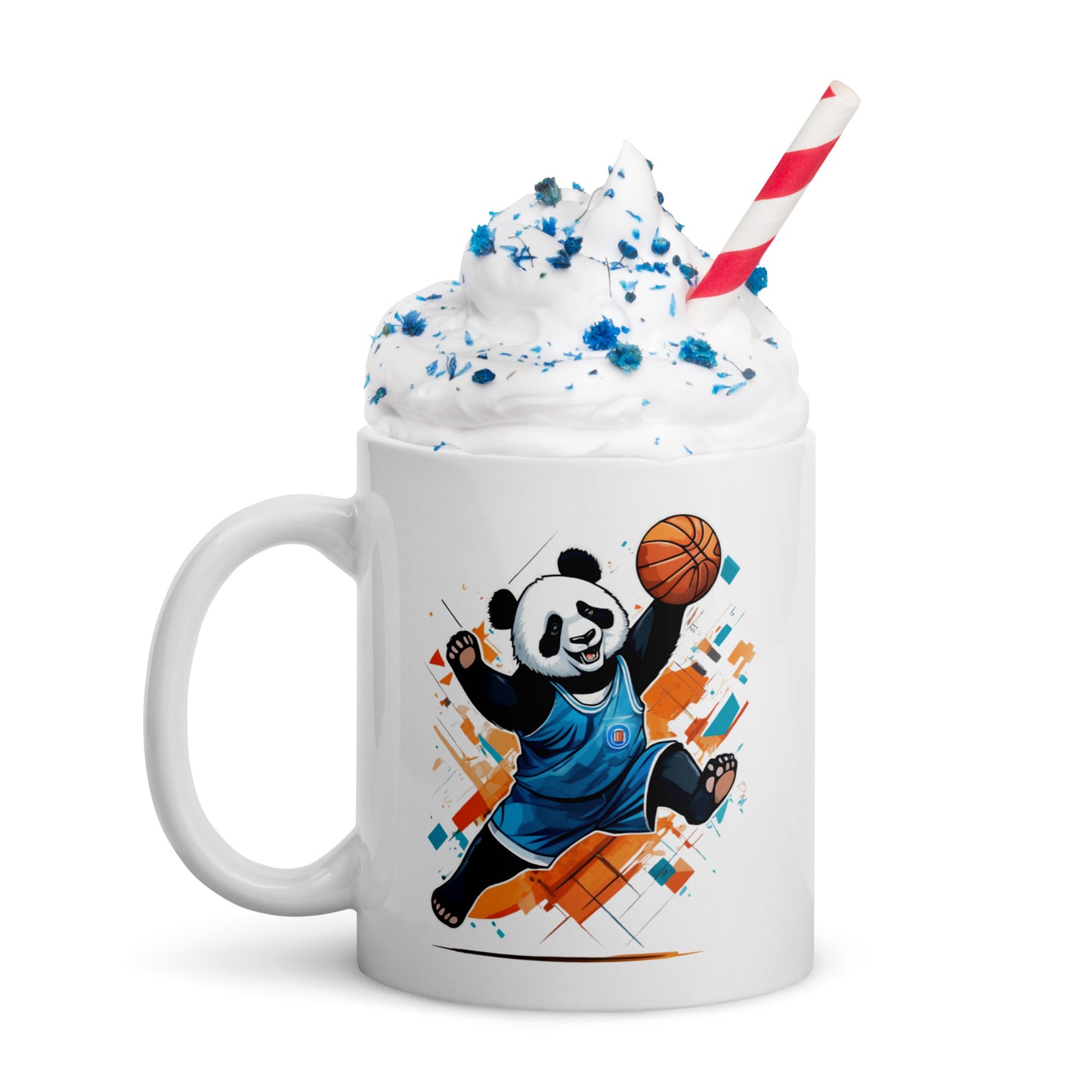 The Dunking Panda White glossy mug