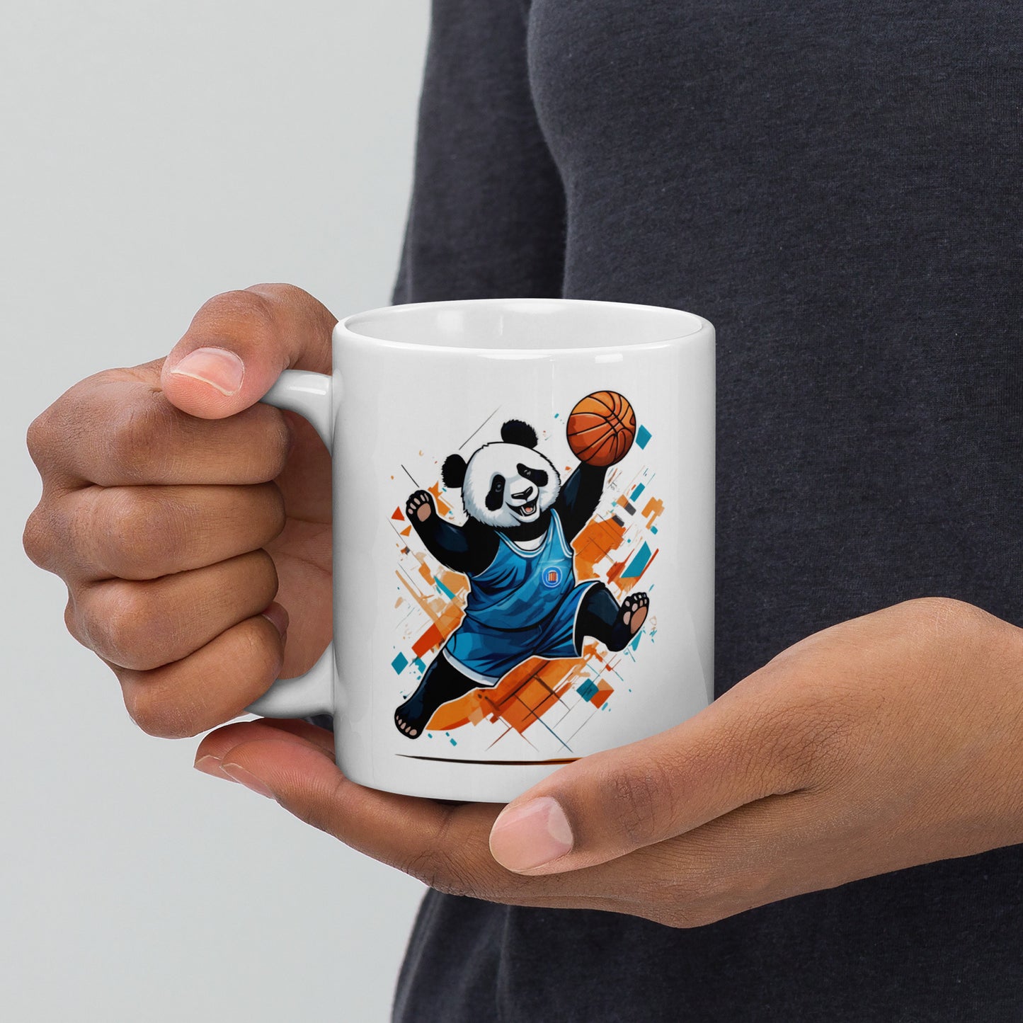 The Dunking Panda White glossy mug