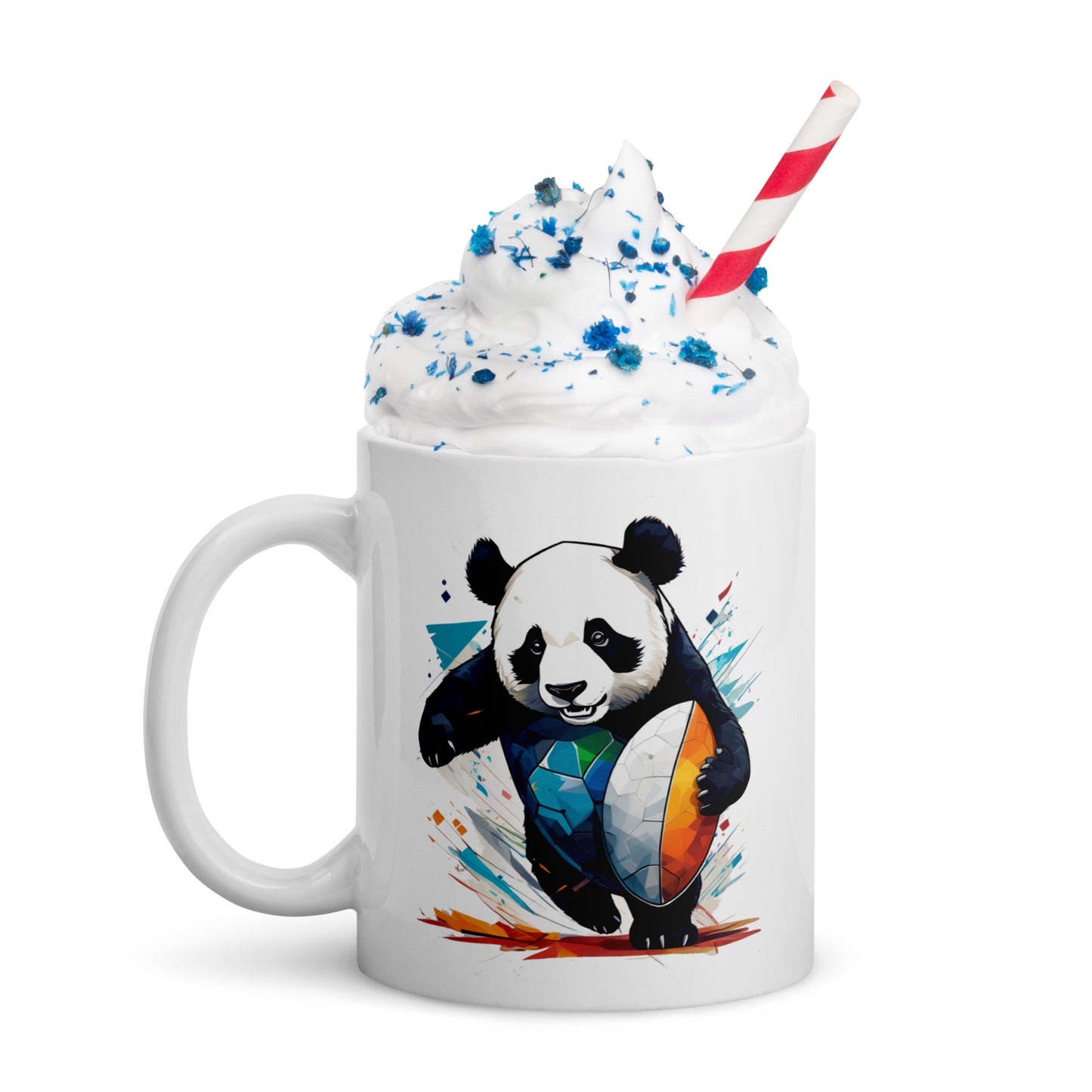 The Panda Striker White glossy mug