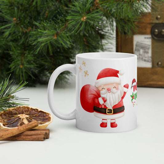Festive Christmas White Glossy Mug - Perfect Holiday Gift