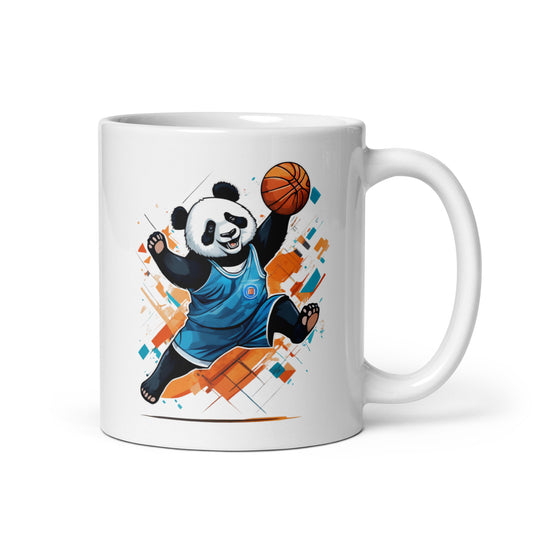 The Dunking Panda White glossy mug