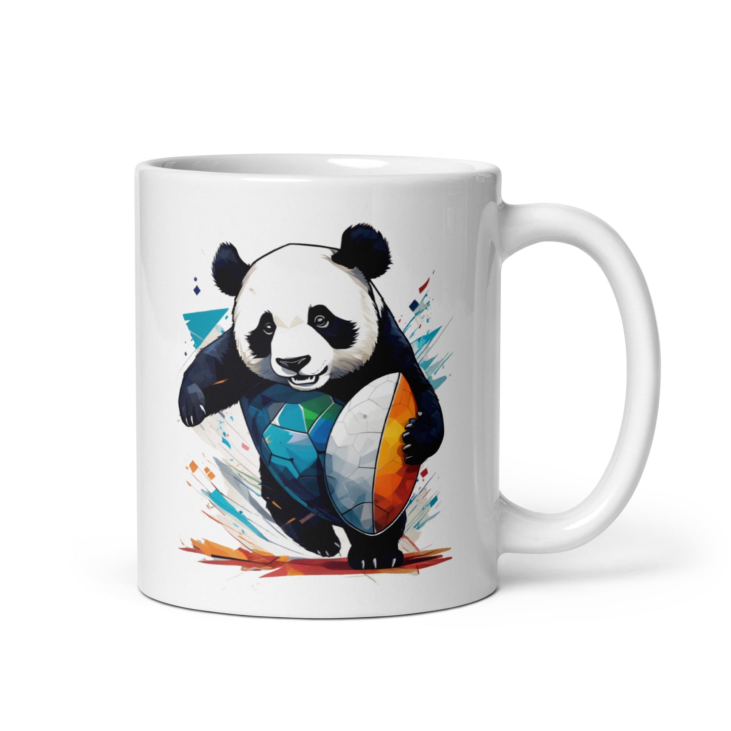 The Panda Striker White glossy mug