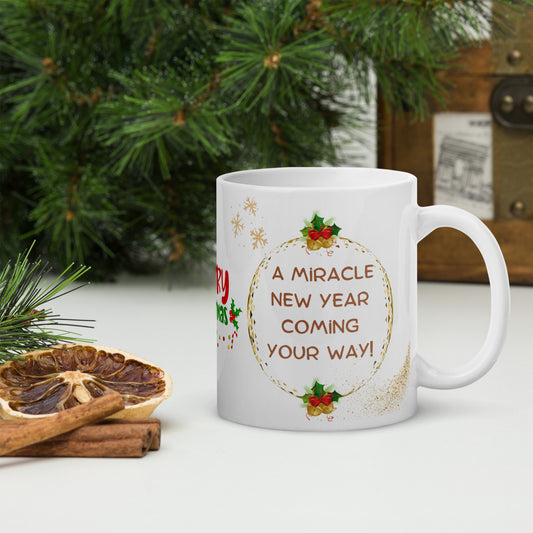 Festive Christmas White Glossy Mug - Perfect Holiday Gift