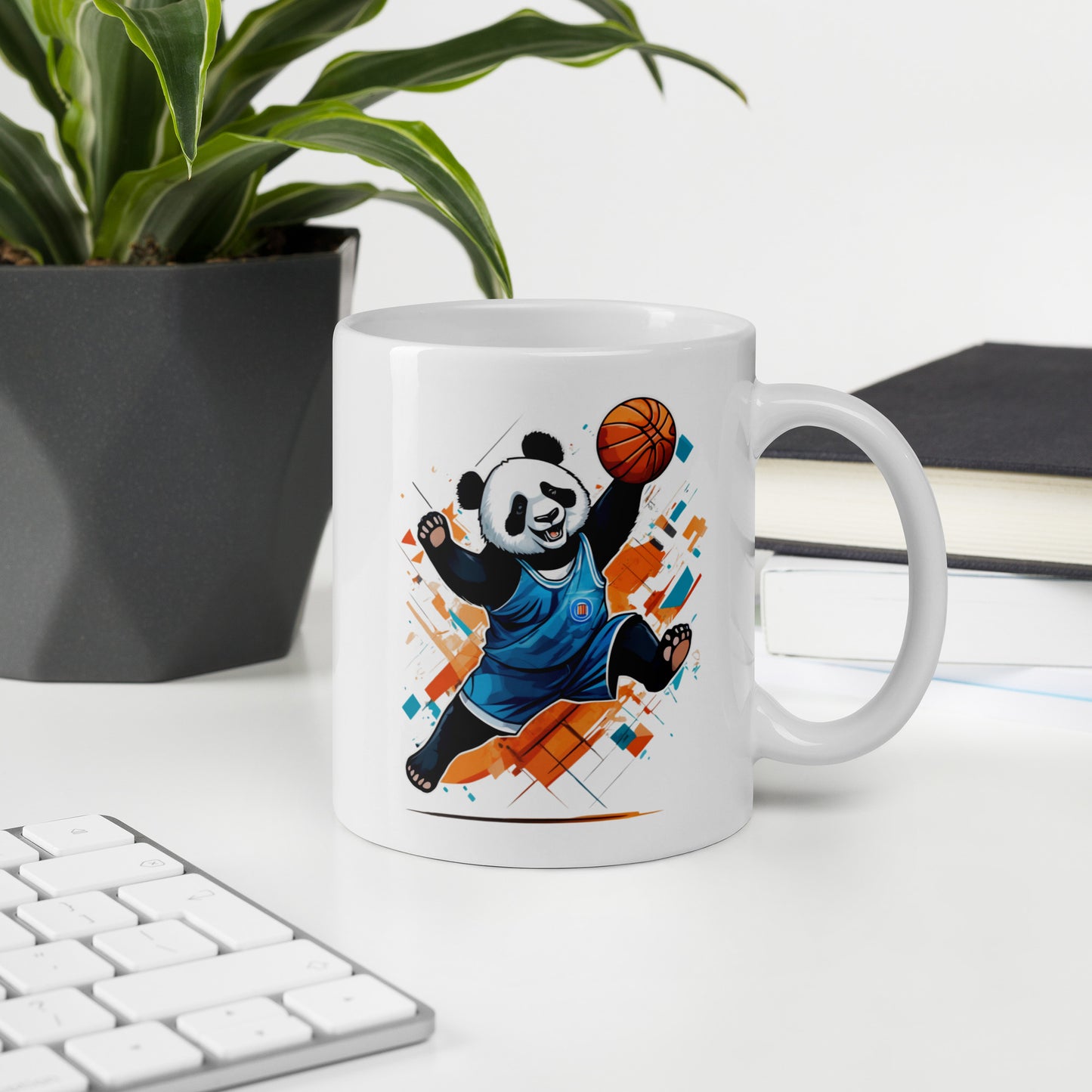 The Dunking Panda White glossy mug